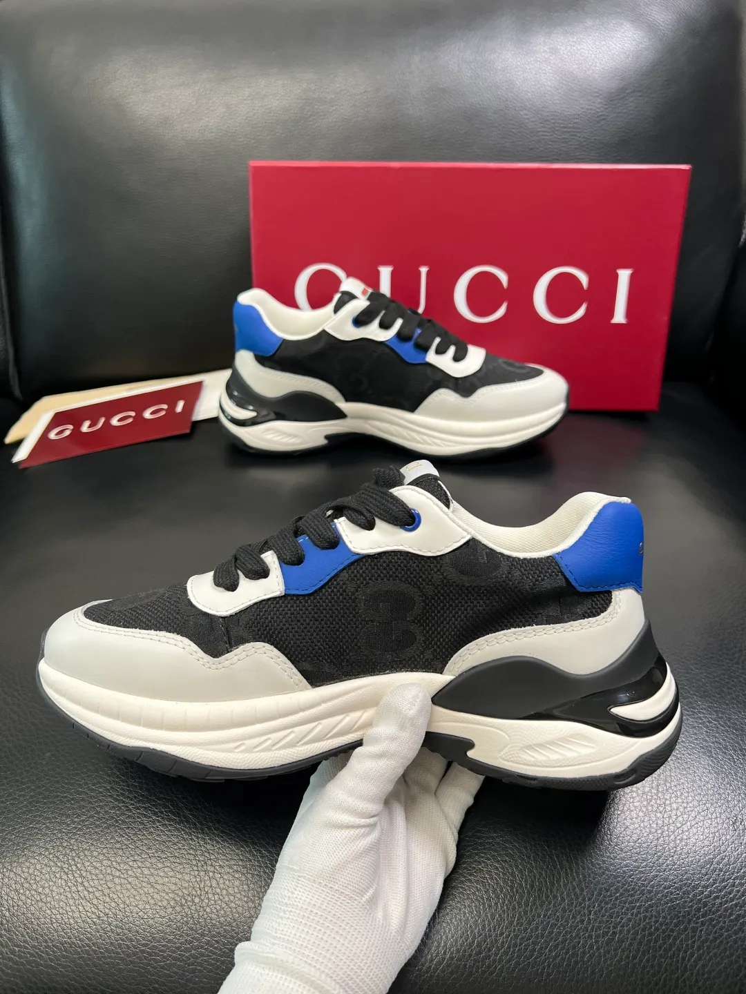 Men's shoes 💰800 Gucci top purchasing Gucci counter new model, original factory configuration imported cowhide from Italy with printed fabric, imported cowhide lining, breathable and comfortable, sole: original factory special sole is super comfortable, original factory and single goods are high quality, welcome to compare, code number 38-44 (customized 45)